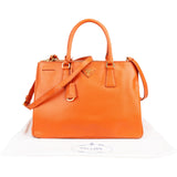 Prada Orange Saffiano Leather Galleria Tote Handbag