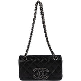 Chanel Quilted Glitter Metallic Suede Crystal-Embelished CC Small Single Flap Shoulder Bag