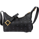 MCM Monogram Visetos Aren Crescent Crossbody Bag
