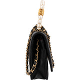 Chanel Quilted Lambskin Pearl Handle Wallet On Chain Crossbody Bag