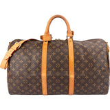 Louis Vuitton Monogram Canvas Keepall 50 Bandoulière Travel Bag