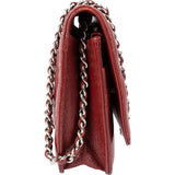 Chanel Quilted Caviar Leather Palladium Wallet On Chain Crossbody Bag