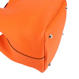 Hermès Orange Taurillon Clemence Palladium Picotin Lock 22 Handbag