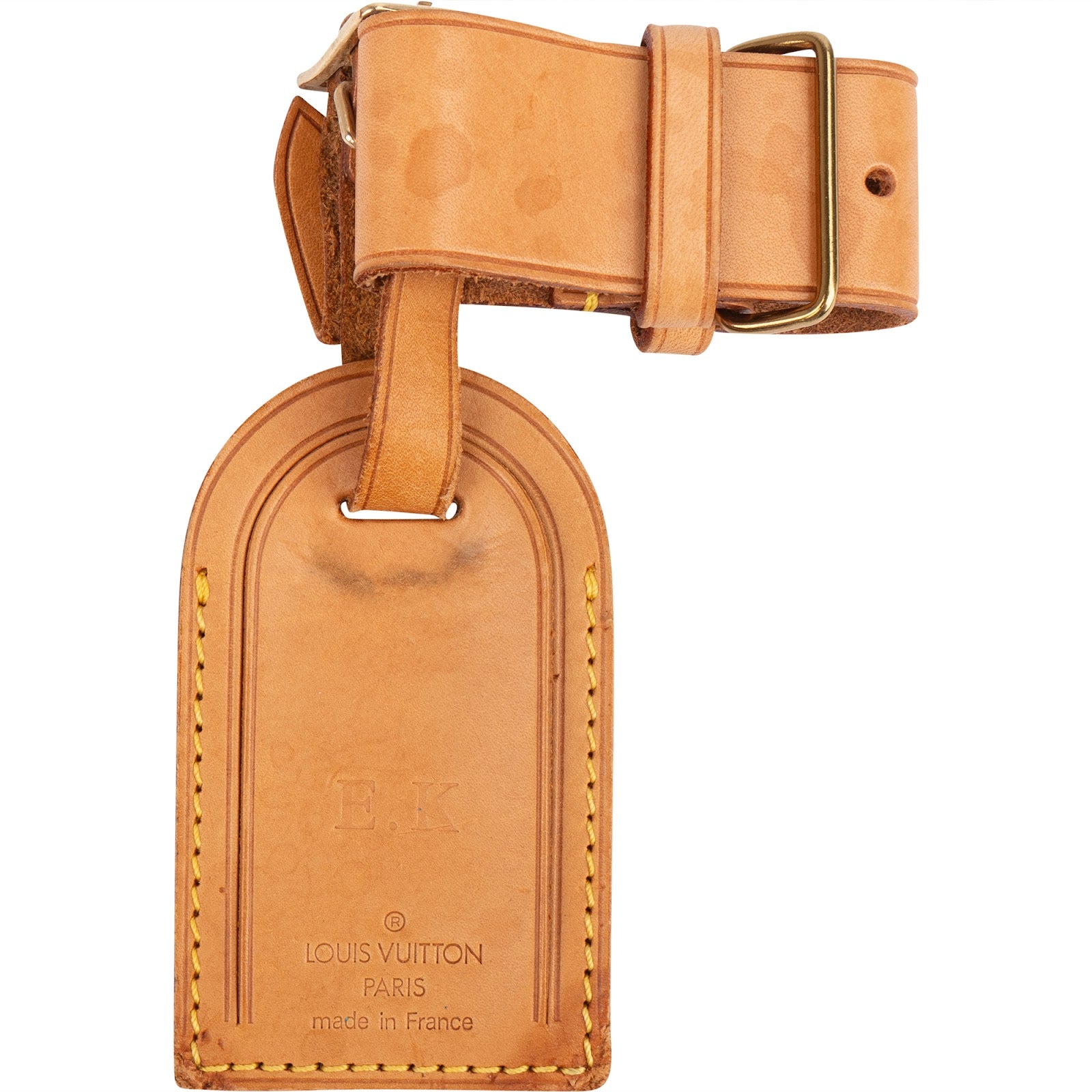 [🔄️B21 / F27] Louis Vuitton Vachetta Leather Luggage Tag - vintageandkickz