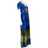 Gucci Multicolor Night Garden Silk Sequin Details Shortsleeve Maxi Dress (IT40)