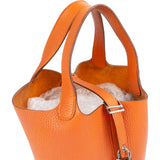 Hermès Potiron Orange Taurillon Clemence Picotin Lock 18 (PM) Handbag