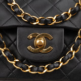 Chanel Quilted Lambskin Small 24K Gold Double Flap Shoulder Bag