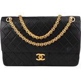 Chanel Quilted Lambskin 24K Gold Double Flap Shoulder Bag