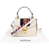 Gucci White Leather Sylvie Mini Top Handle Crossbody Handbag