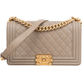 Chanel Quilted Caviar Leather Medium Single Boy Crossbody Bag