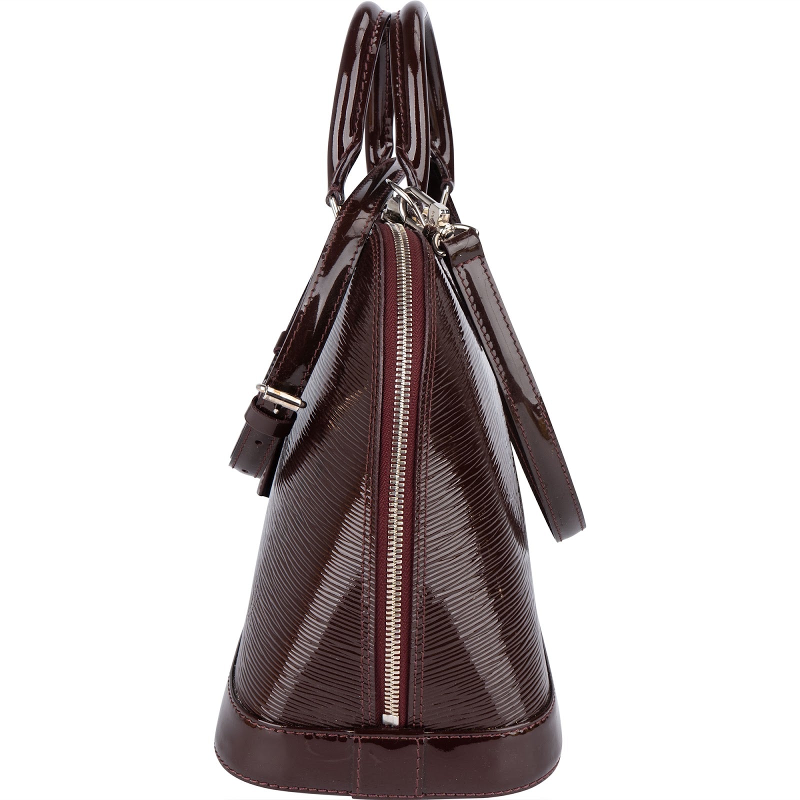 Louis Vuitton Burgundy Vernis Epi Leather Alma PM Handbag - vintageandkickz