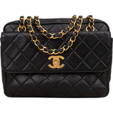 Chanel Quilted Lambskin 24K Gold Camera Shoulder Bag