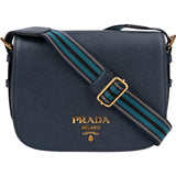 Prada Blue Saffiano Leather Shoulder Crossbody Bag