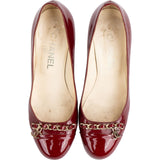 Chanel Red Patent Leather Chain CC Pumps (35,5)