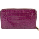 Miu Miu Crocodile Embossed Leather Zip Around Wallet