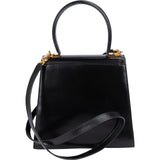 Salvatore Ferragamo Black Boxcalf Leather Gancini Top Handle Handbag