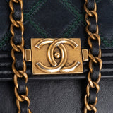 Chanel Leather Green Stitching BoyWallet On Chain Crossbody Bag