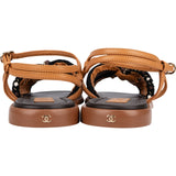 Chanel Multicolor Leather Tweed Braided Rope Chain CC Sandals (37)