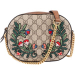 [🔄️B23 / F23] Gucci Monogram GG Supreme Embroidered Mini Chain Crossbody Bag - vintageandkickz