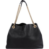 Gucci Black Leather Soho Chain Tote Crossbody Bag