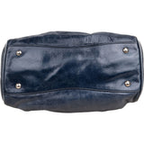 Miu Miu Blue Vitello Lux Leather Bow Handbag