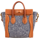 Celine Cotton & Leather Nano Luggage Handbag