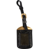 Prada Black Leather Luggage Tag Pendant