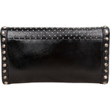 Prada Saffiano Move Leather Studded Lock Clutch Bag