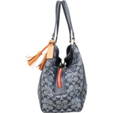 Coach Monogram Signature Chambray Legacy Denim Shoulder Bag