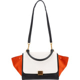Celine Tricolor Suede Leather Trapeze Handbag