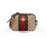 Gucci Monogram GG Supreme Canvas Web Bee Camera Crossbody Bag