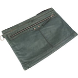 Balenciaga Classic Green Leather Arena Clutch