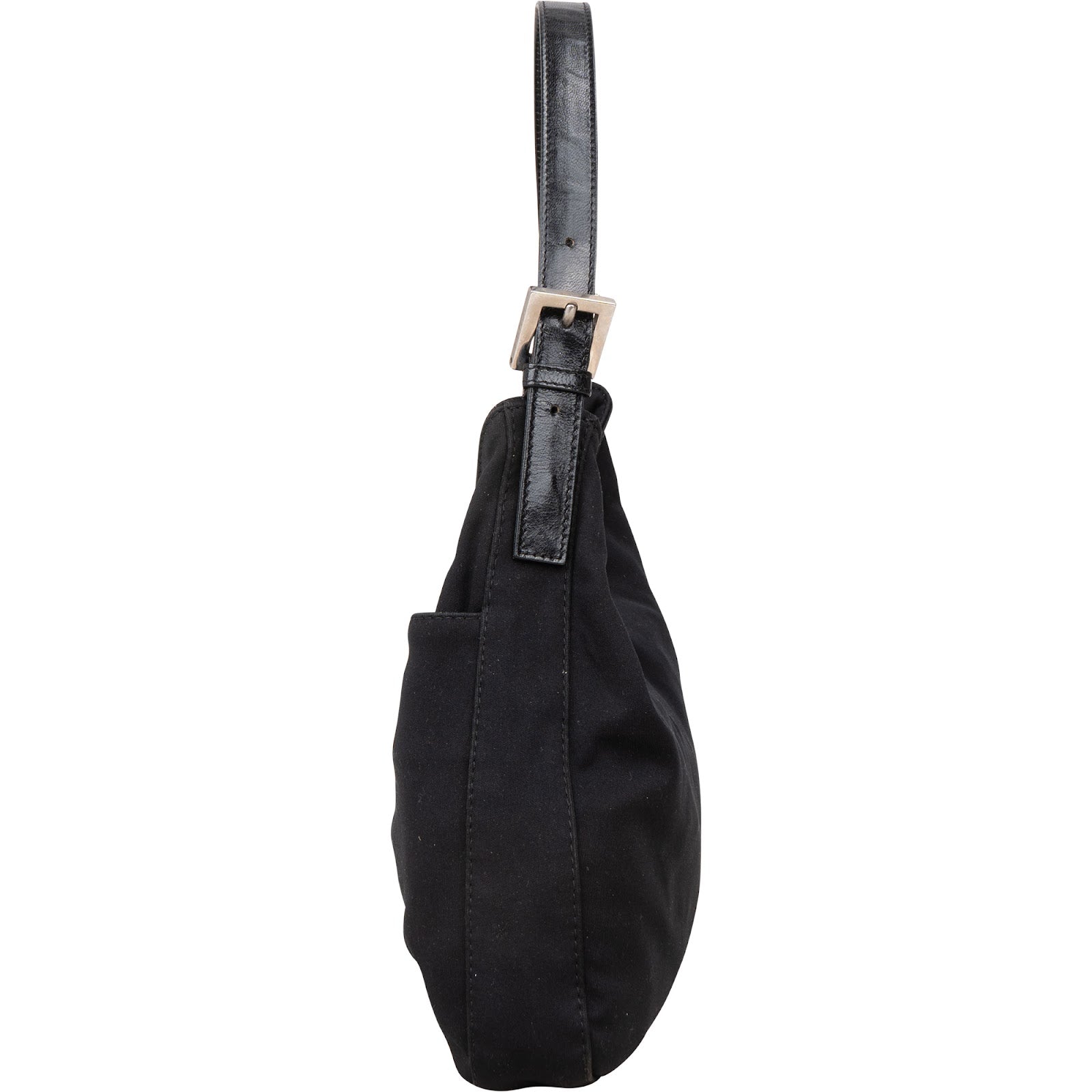 Fendi Black Jersey Mama Baguette Shoulder Bag - vintageandkickz