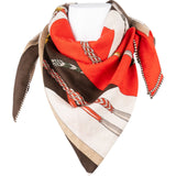 Hermès Cashmere Silk Selles A Housse Clic Clac Triangle Tuch Scarf
