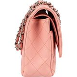 Chanel Quilted Caviar Leather Palladium Medium Double Flap Shoulder Bag