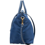 Prada Blue Tessuto Saffiano Triangle Tote Crossbody Handbag