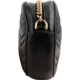 Gucci  Quilted Leather GG Marmont Round Crossbody Bag