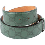 Gucci Green Guccissima Leather Interlocking G Buckle Belt (85)