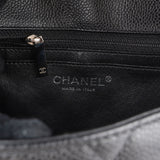 Chanel Quilted Caviar Leather Palladium Jumbo Singe Flap Crossbody Bag