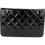 Chanel Quilted Patent Leather Wallet On Chain Crossbody Bag - vintageandkickz