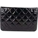 Chanel Quilted Patent Leather Wallet On Chain Crossbody Bag - vintageandkickz