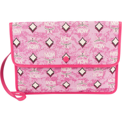 MCM Visetos Monogram Aren Jacquard München Clutch Bag