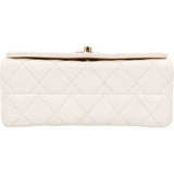 Chanel Quilted Lambskin Single Flap Chain Charms Single Flap Crossbody Handbag