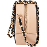 Chanel Quilted Caviar Leather CC Filigree Round Crossbody Bag