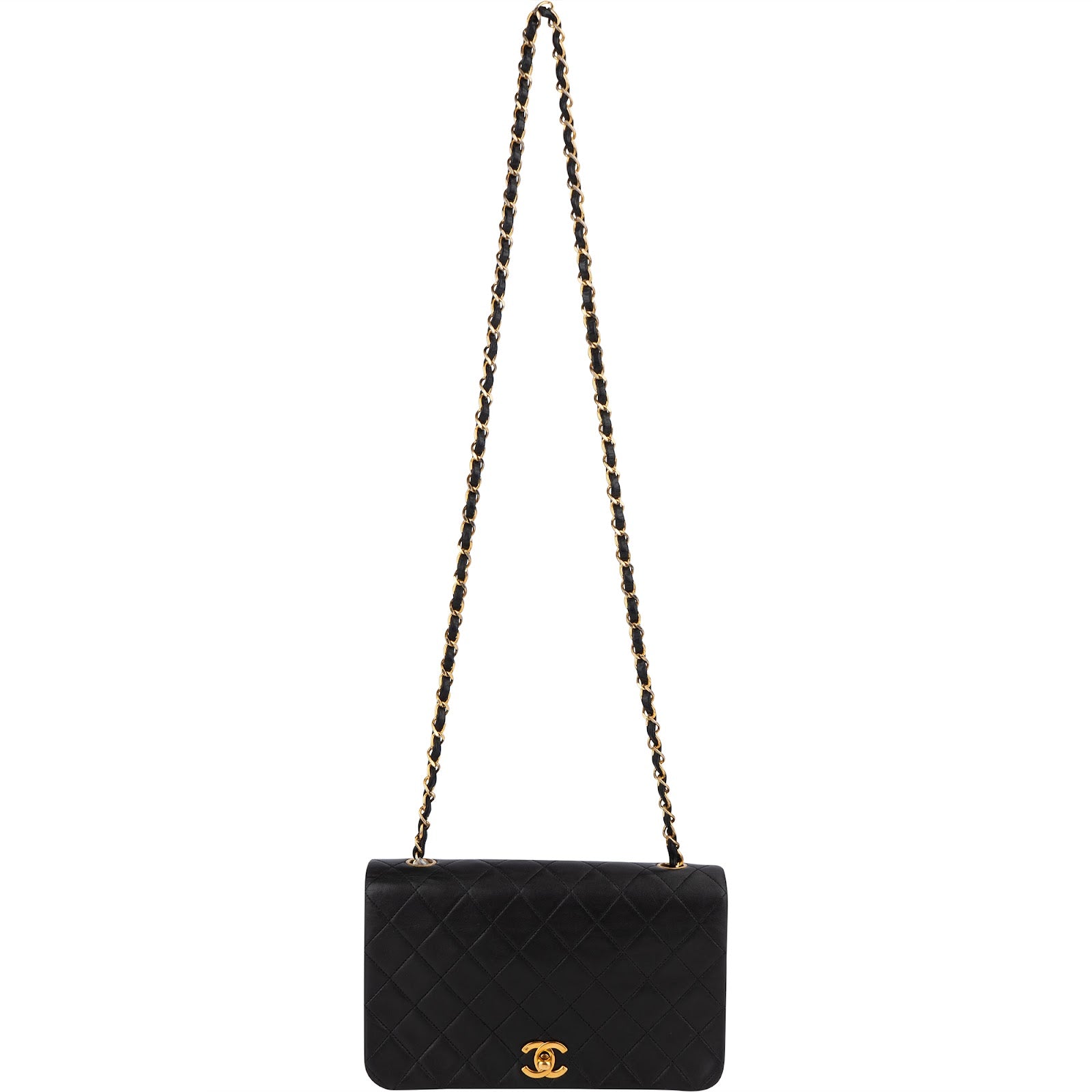 Chanel Quilted Lambskin 24K Gold Turnlock Single Flap Crossbody Bag - vintageandkickz