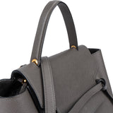 Celine Grey Leather Grained Calfskin Belt Handbag