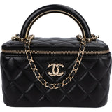 Chanel Quilted Lambskin Vanity Case Crossbody Handbag