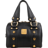 MCM Visetos Grained Leather Studded Boston Handbag