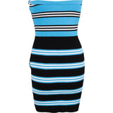Chanel Blue & Black Striped Cotton Knit Bandeau Short Dress (FR36 / DE34)