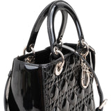 Cristian Dior Quilted Patent Cannage Lady Dior Handbag